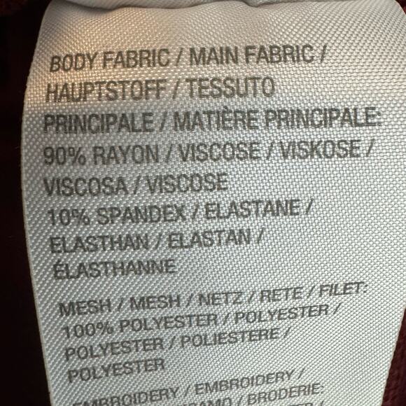 LOGO Lavish Lace Overlay Scoop Neck Top Tunic 2X Maroon A345571 Lori Goldstein - Picture 14 of 15